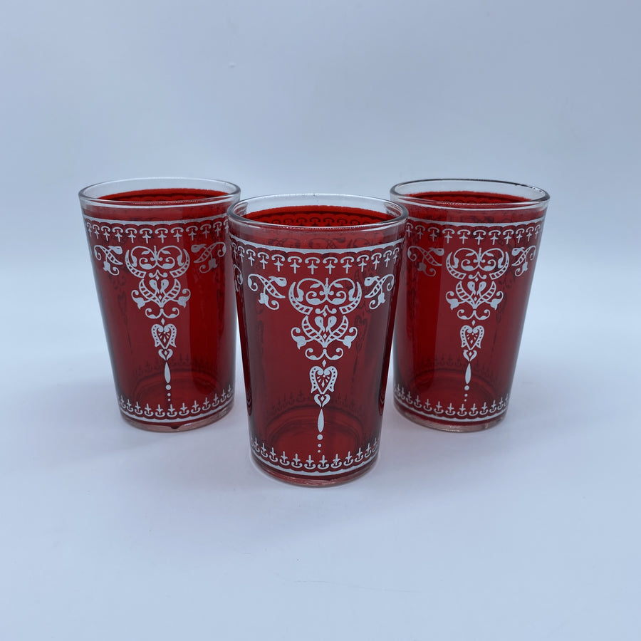 Moroccan Tea Glasses - Marjana Red