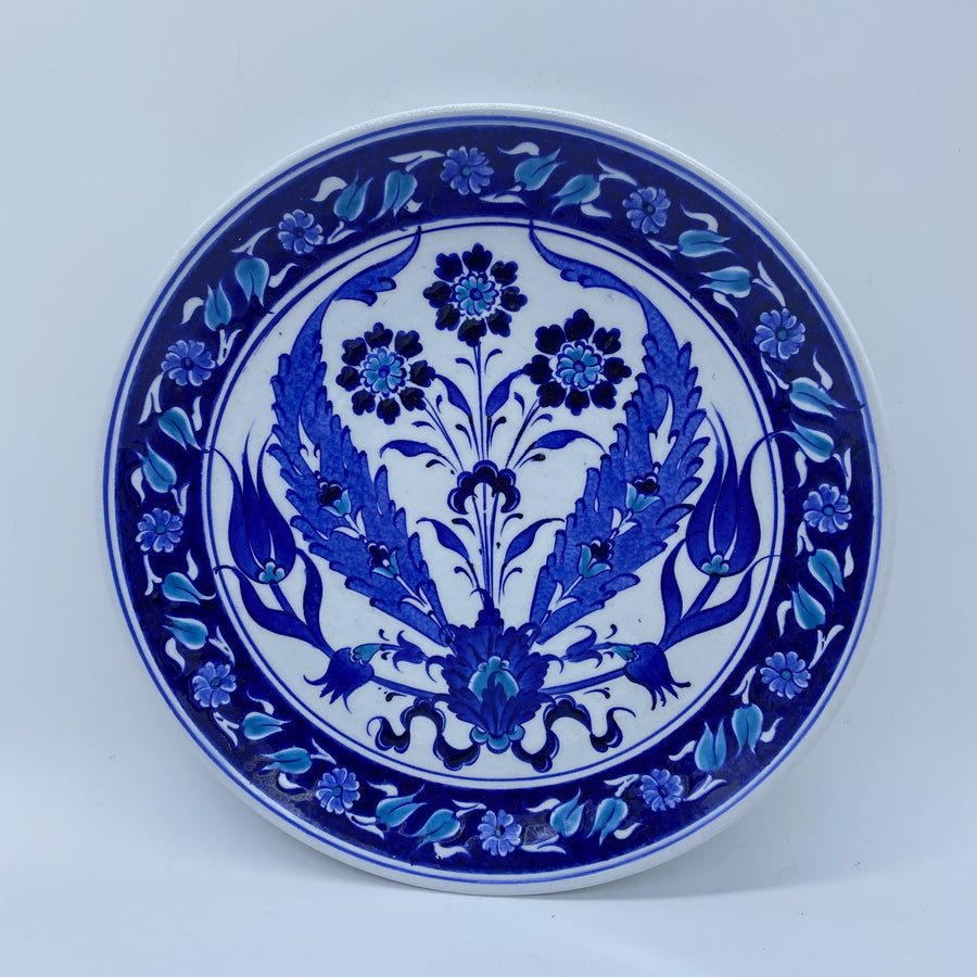 Turkish Plate  - Blue Tulip, 22cm