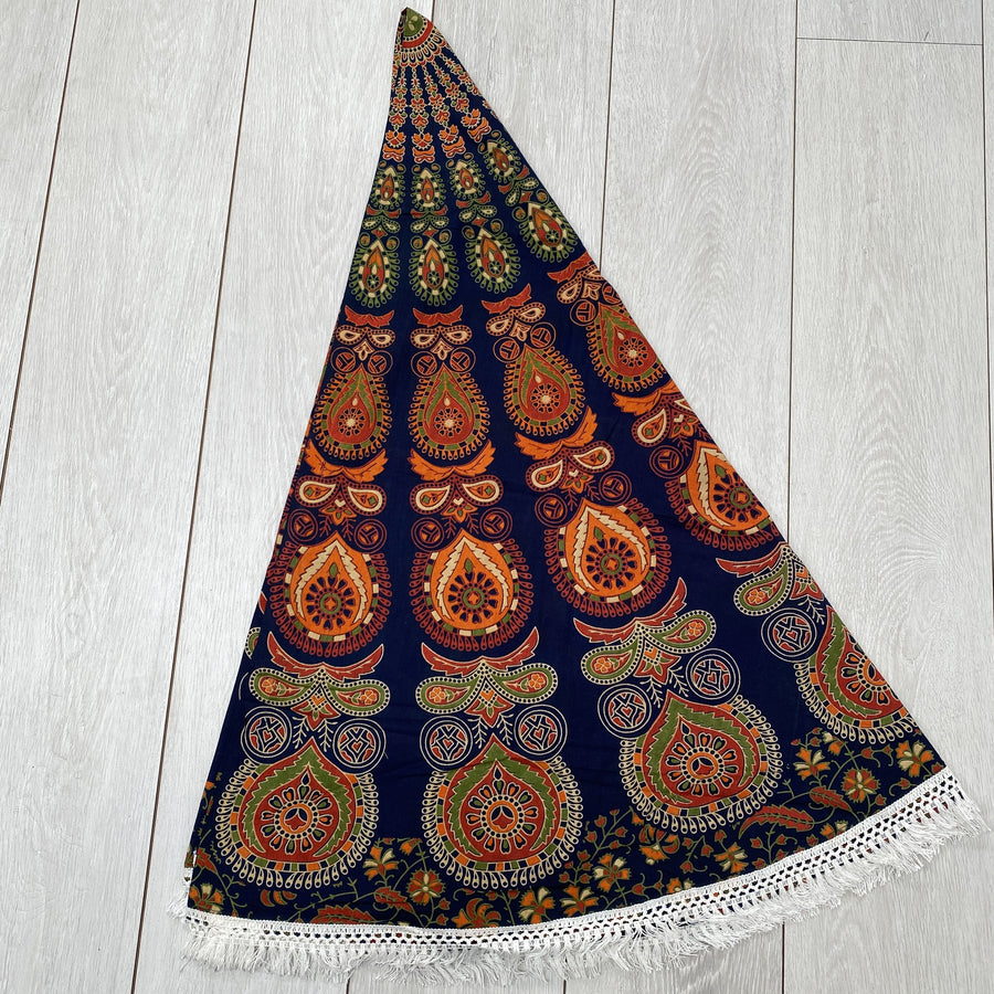Barmeri Mandala Round Tablecloth - Orange Fan