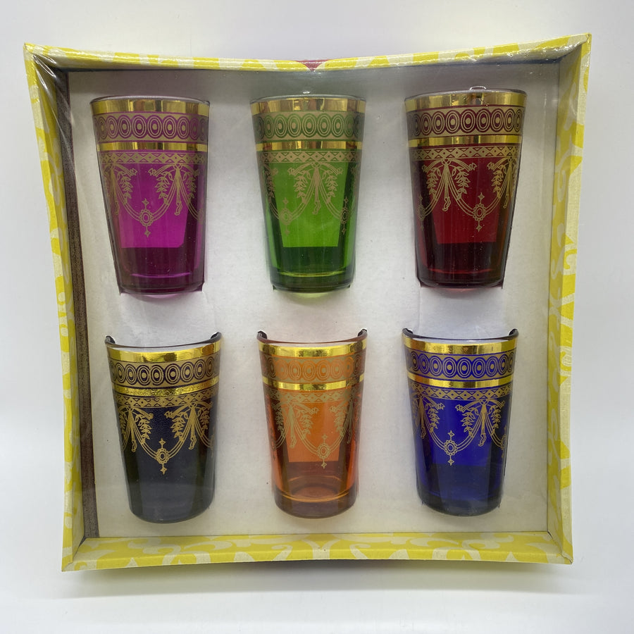 Moroccan Tea Glasses - Classic Gold, Set of 6, Small