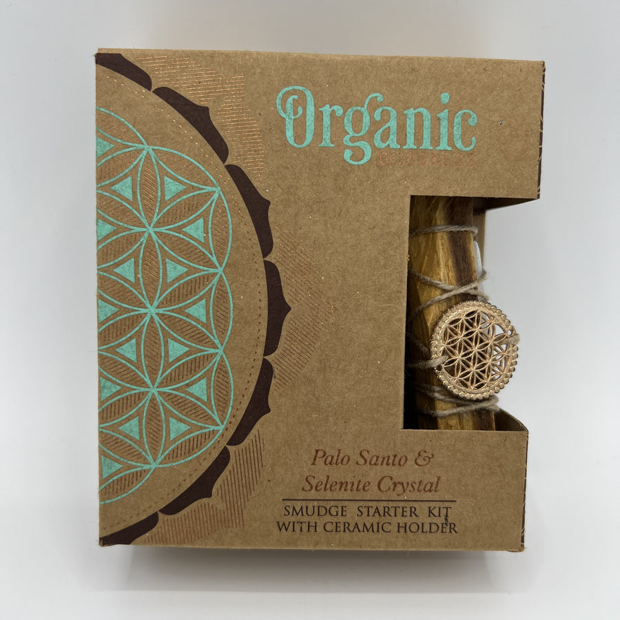 Organic Goodness  Smudge Starter Kit - Palo Santo & Selenite Crystal