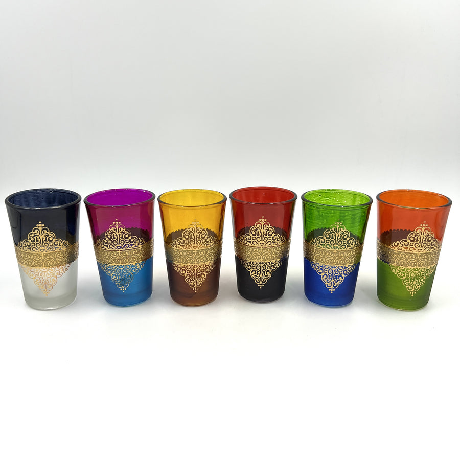 Moroccan Tea Glasses - Aziza Gold, Small