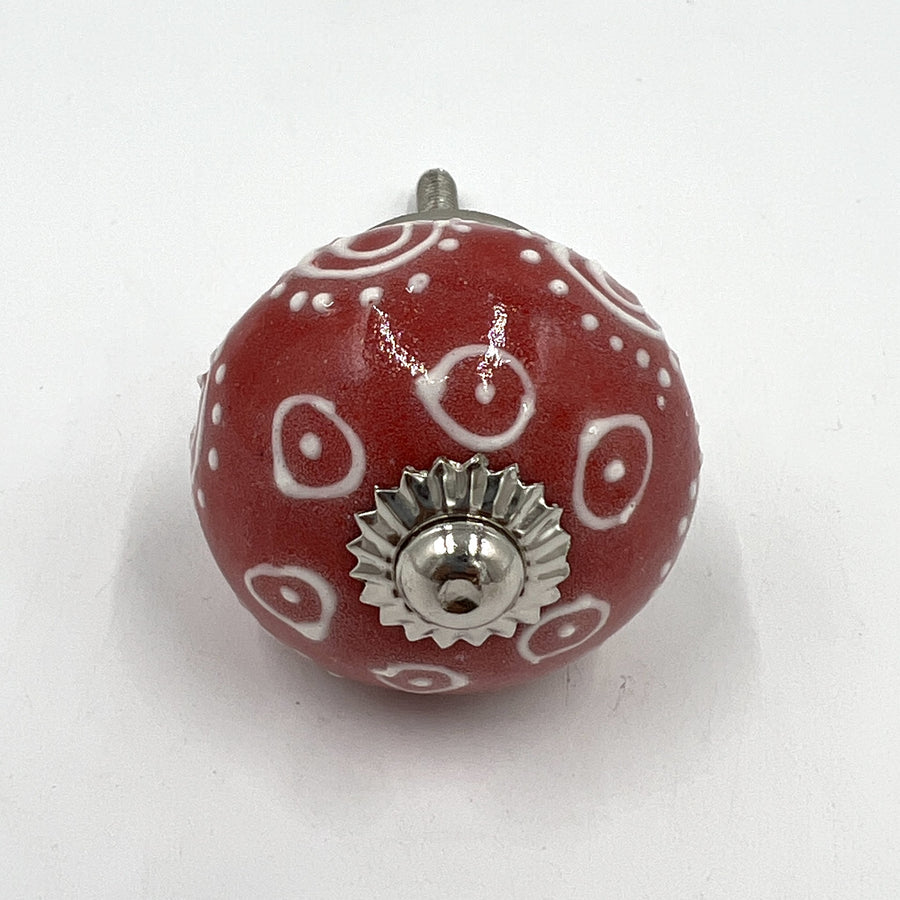 Red & White Indian Door Knob