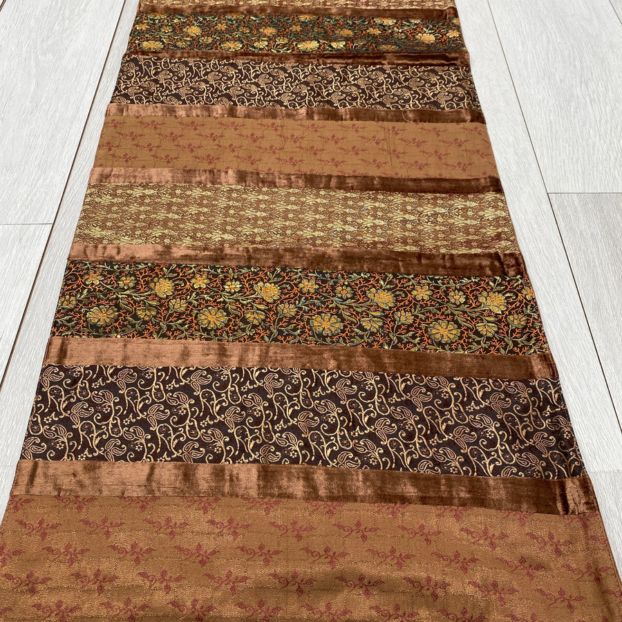 Indian Table Runner - Brown & Gold