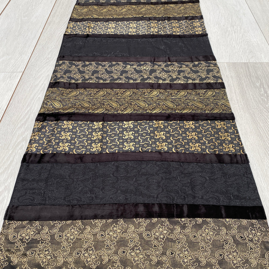 Indian Table Runner - Black and Gold