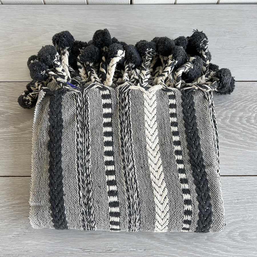 Handloomed Throw - Grey Stripe