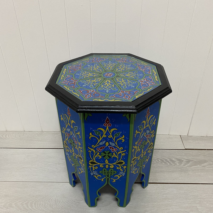 Moroccan Painted Octagon Side Table - Large 3
