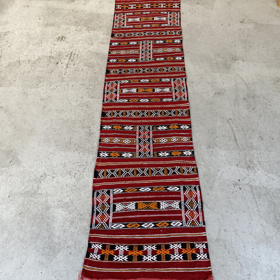 Moroccan Hall Runner - Berber Kilim, Red