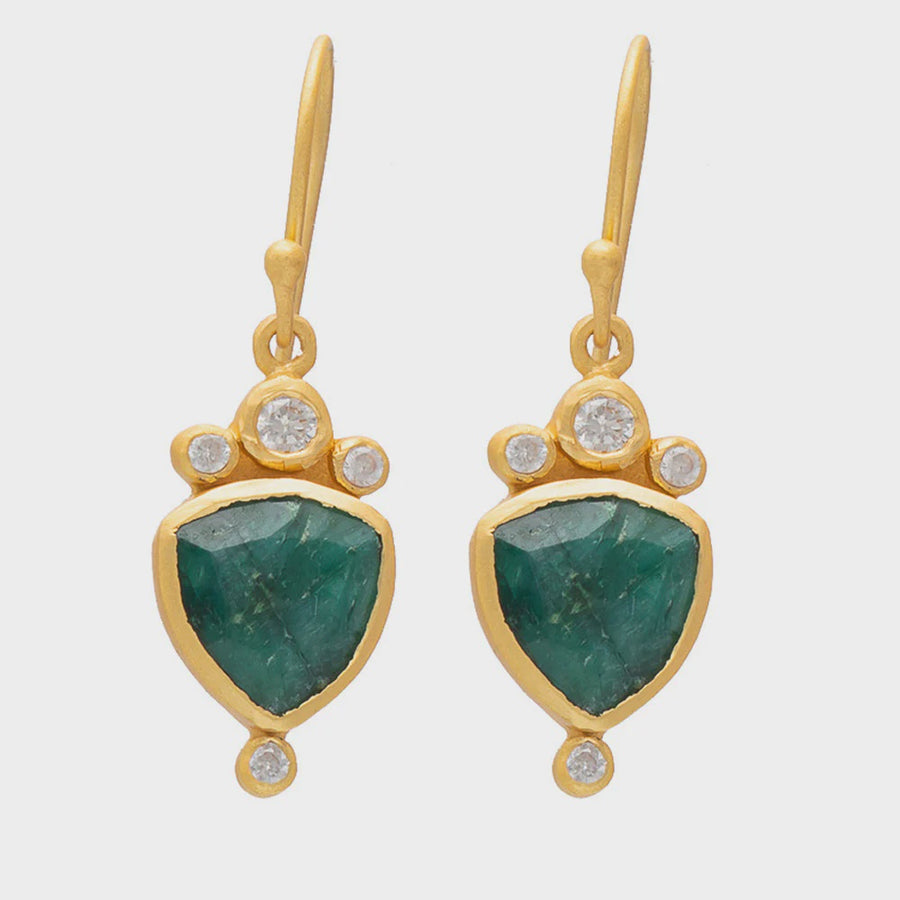 Athena Earrings - Green Adventurine