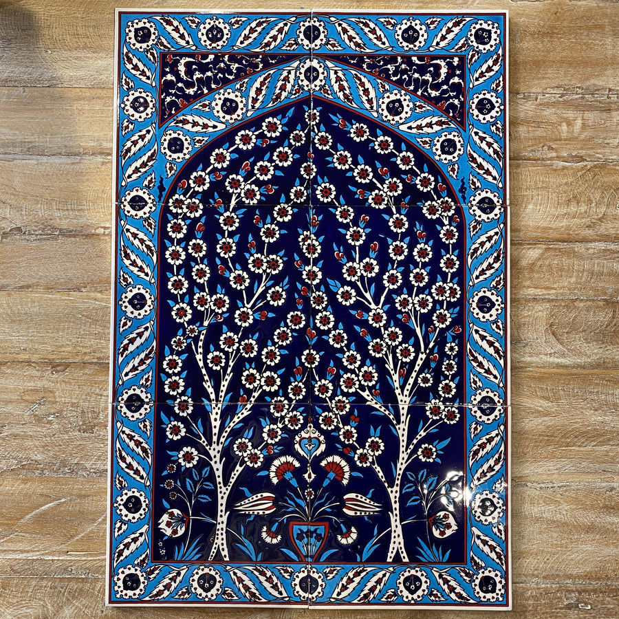 Turkish Tile Scene - 6pce Spring Tree, Multi