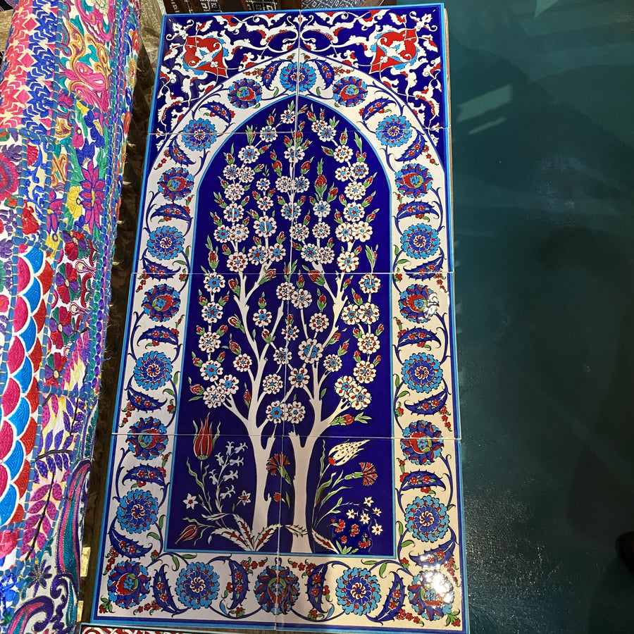 Turkish Tile Scene - 8 pce Double Tree, Multi Coloured