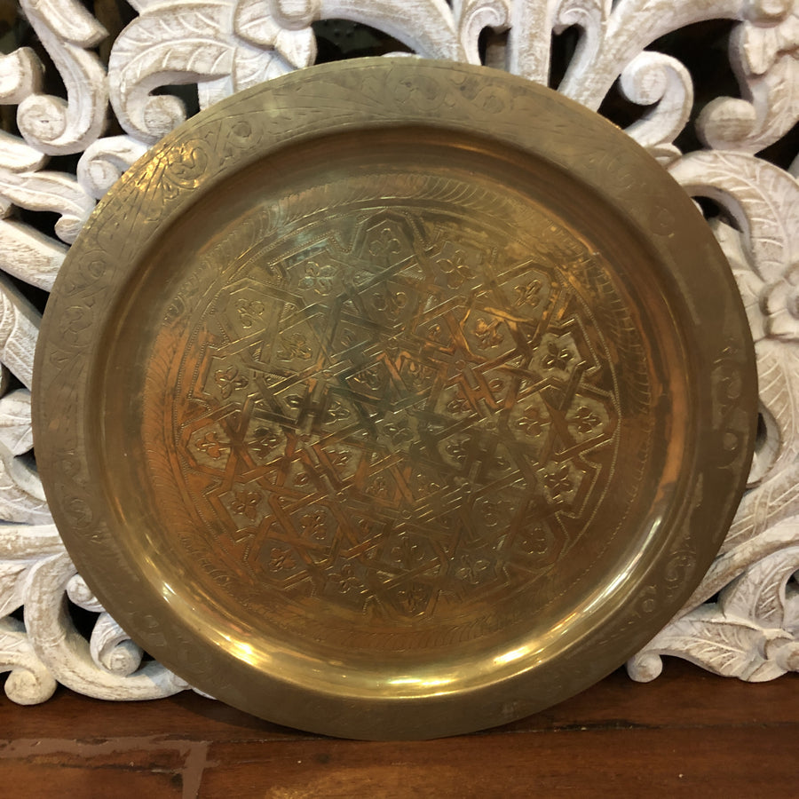 Moroccan Brass Tray - 49cm - Pattern 3