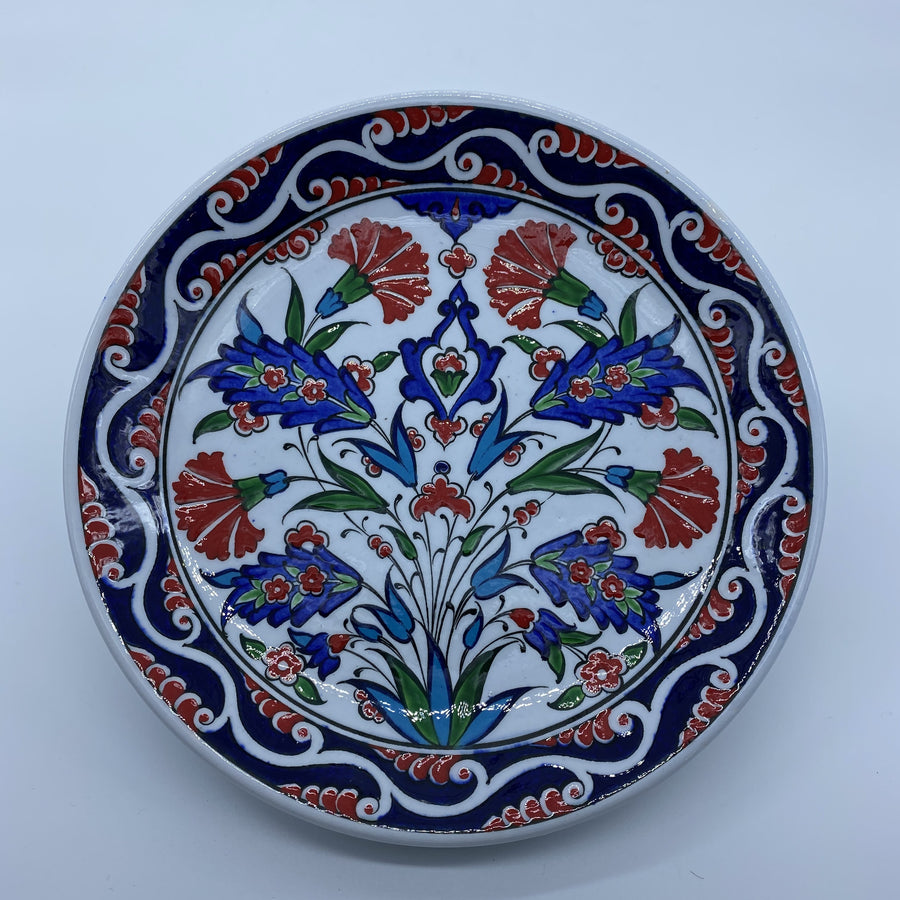 Turkish Plate 18cm - Red Carnation