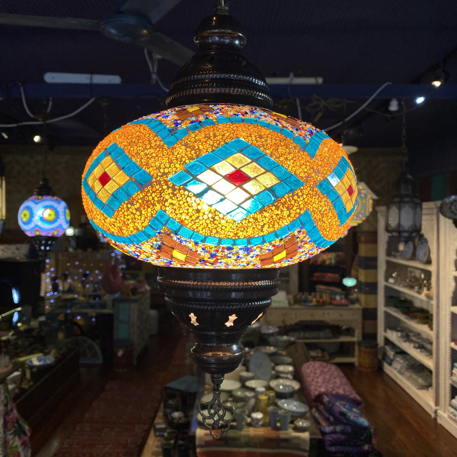 Turkish Mosaic Hanging Lamp - Multi