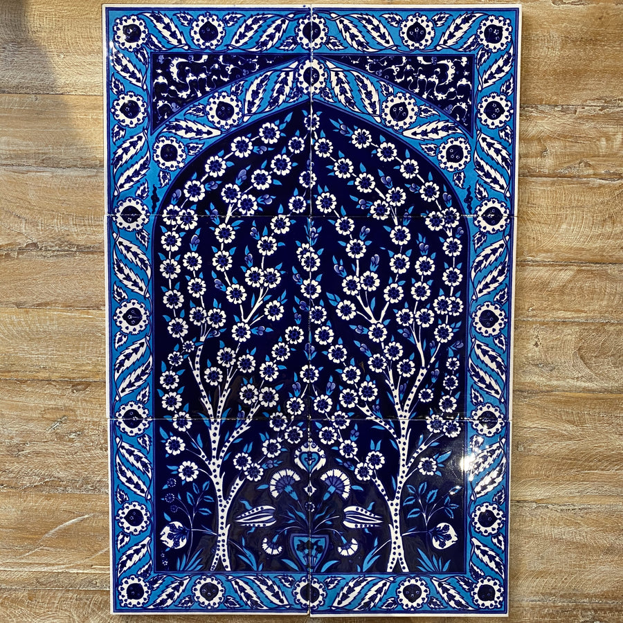 Turkish Tile Scene - 6pce Spring Tree, Blue