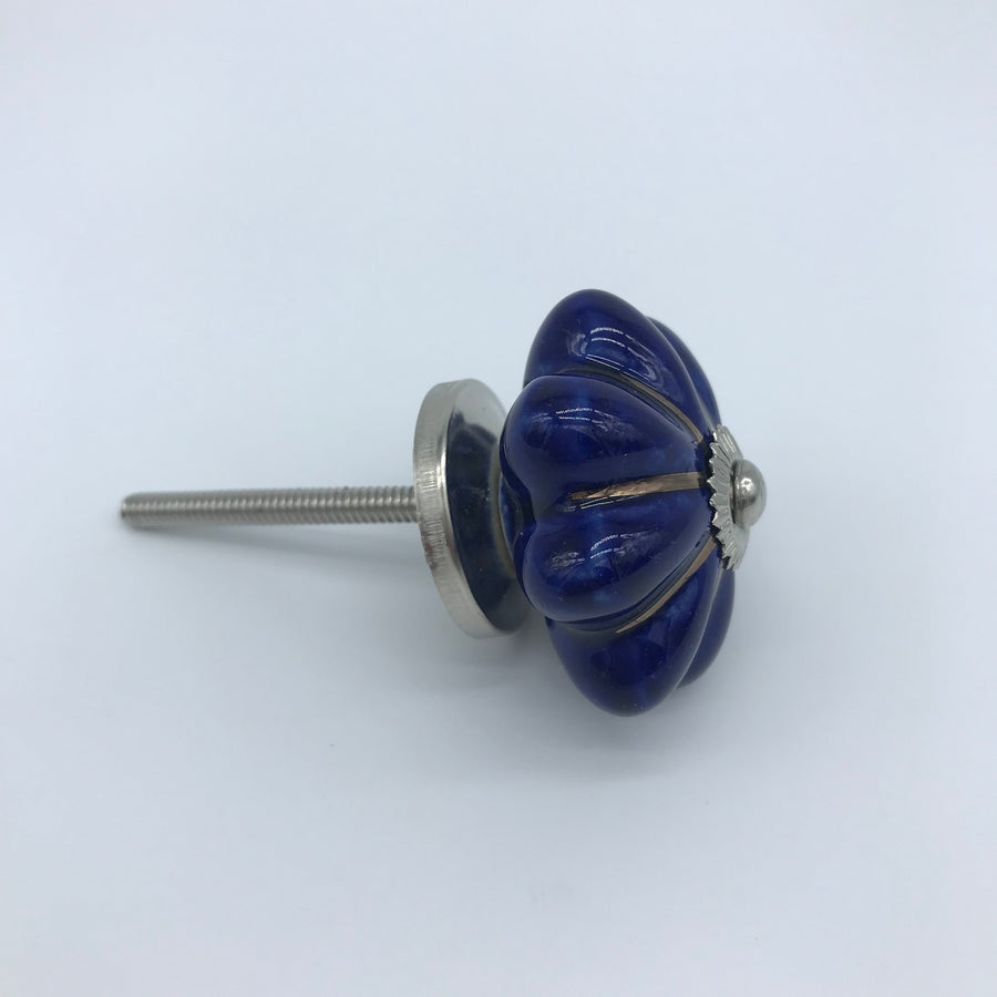 Navy Blue and Gold Door Knob Large